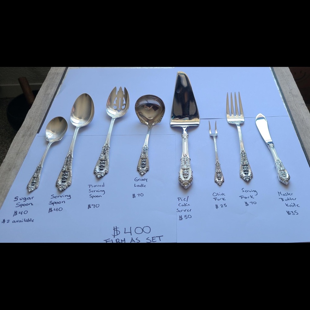 Wallace Rose Point Sterling Silver Serving Set